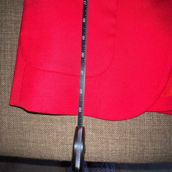 J.Crew Size 2 Red Suiting Two Button Jacket/Blazer with Leather Button - Picture 15 of 16